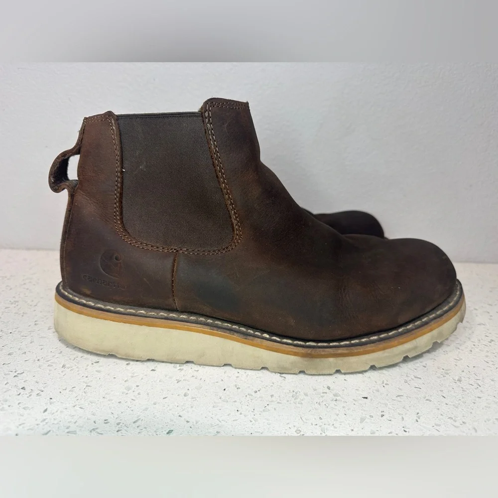 Carhartt Chelsea Wedge Boot Brown Oil Tanned Leather Slip On Men’s Size 12 - Picture 1 of 10